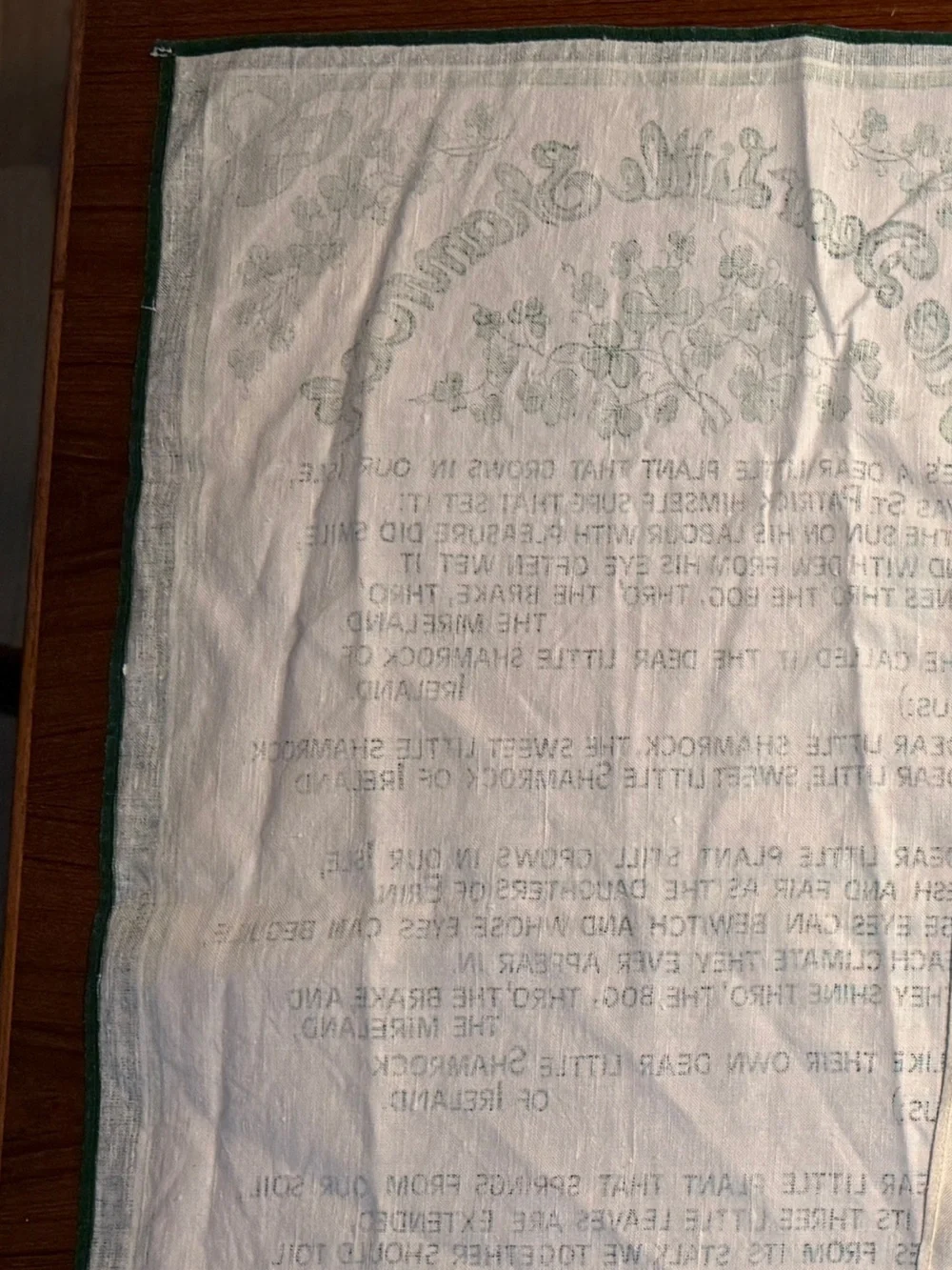 Vintage ‘The Dear Little Shamrock' Irish linen souvenir Tea Towel from Ireland